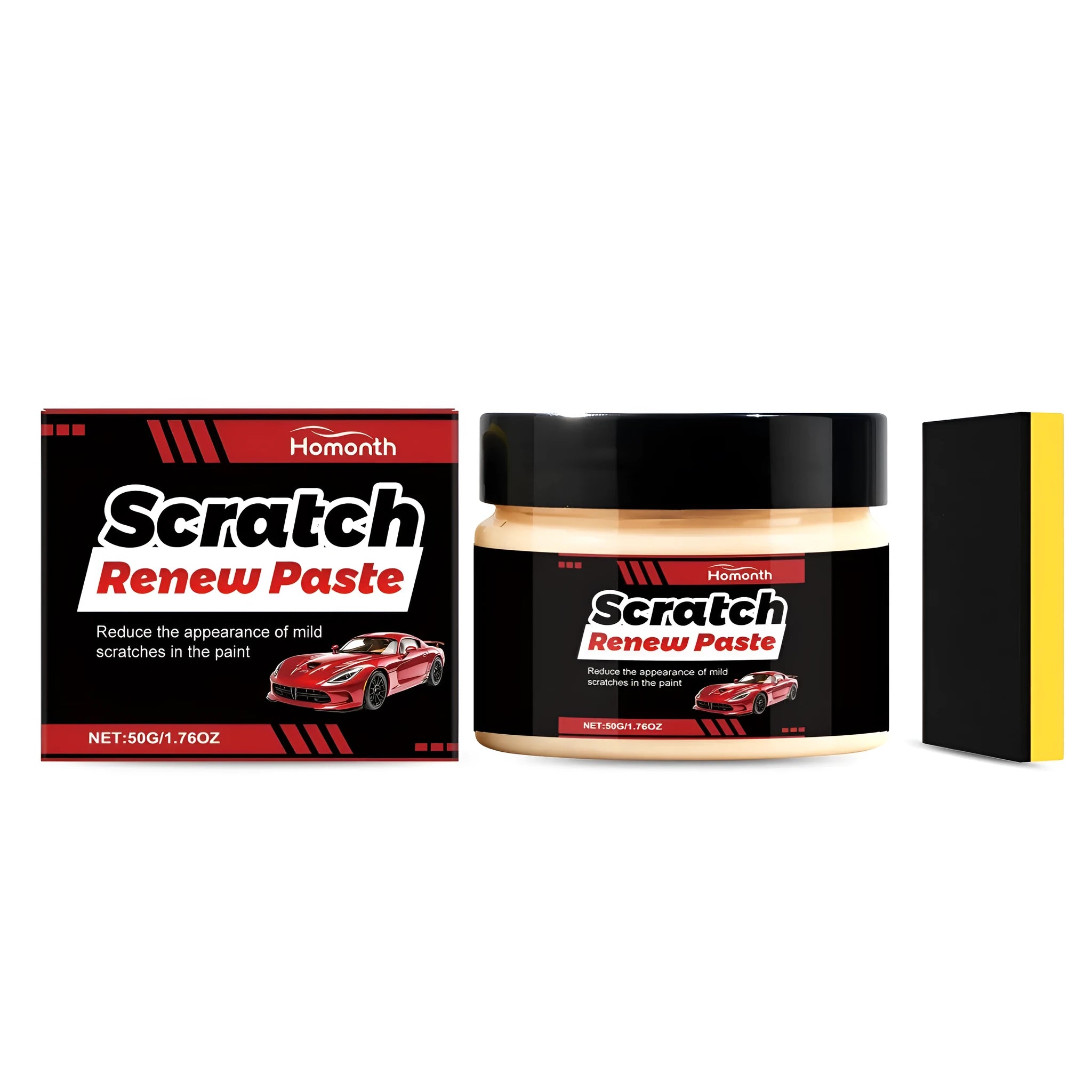 50g auto scratch repair paste with sponge applicator for car paint scratch removal