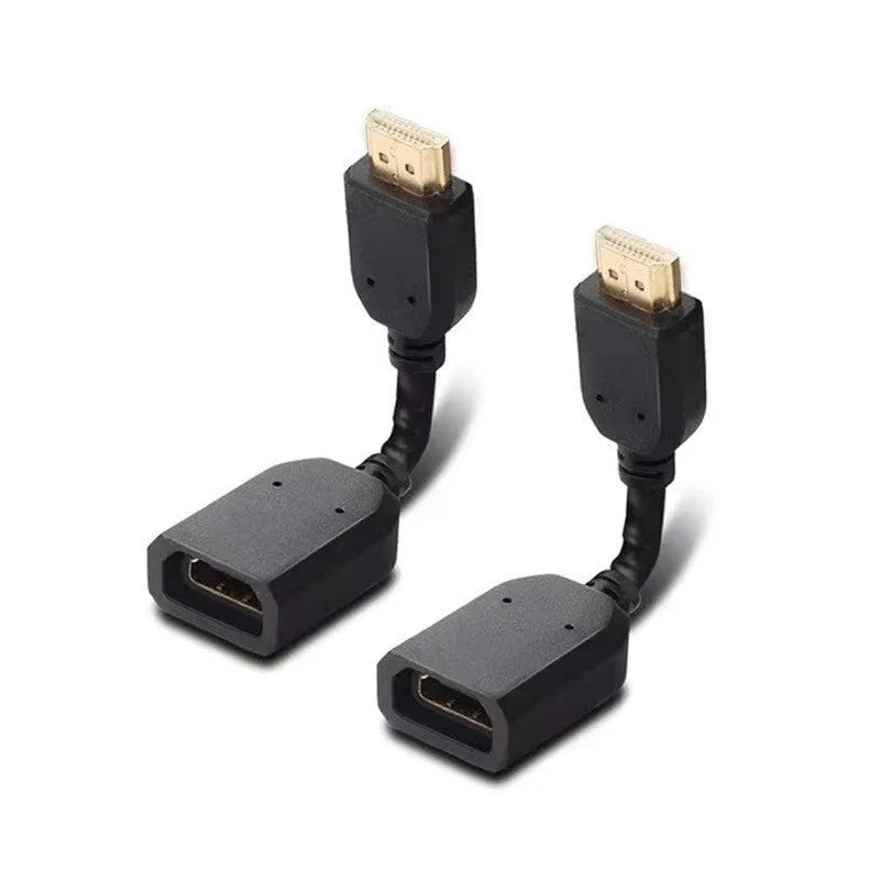 Black HDMI male to female extension cable 10cm length gold plated plug TPE jacket