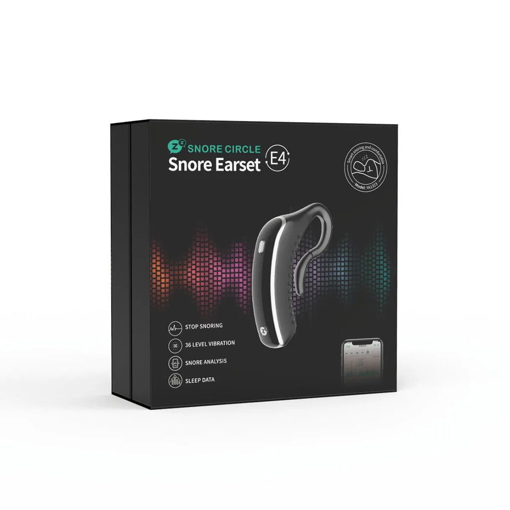 Black smart earset anti-snoring device with bone conduction and adaptive vibration