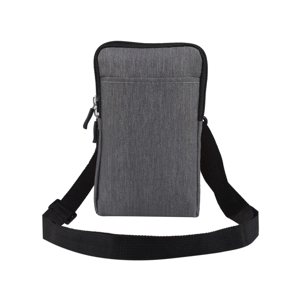 Solid colour waterproof neoprene waist bag with cross-body strap for Apple, Huawei or Samsung smartphones.