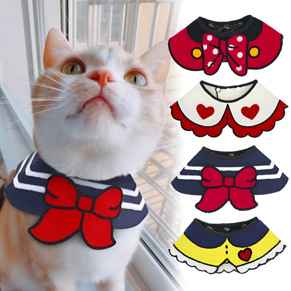Pet scarf collar for small and medium dogs in Blue Red White Yellow sizes S L