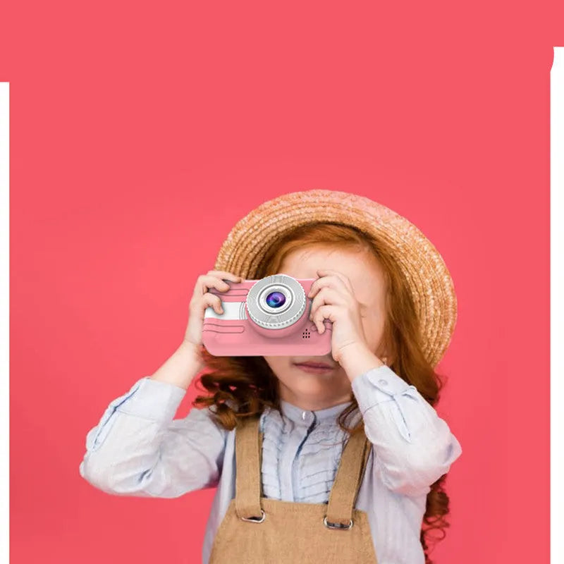 3.5 inch kids' digital camera with anti-fall silicone PC case, sky blue or pink, 117x72x25mm