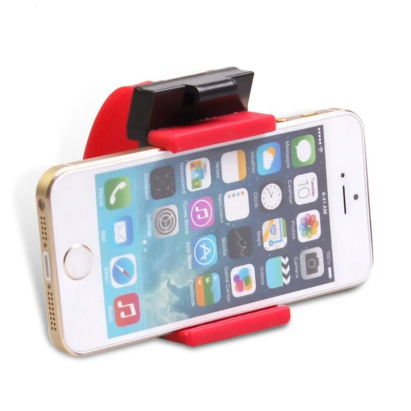 Black universal car steering wheel phone holder clip mount for smartphones