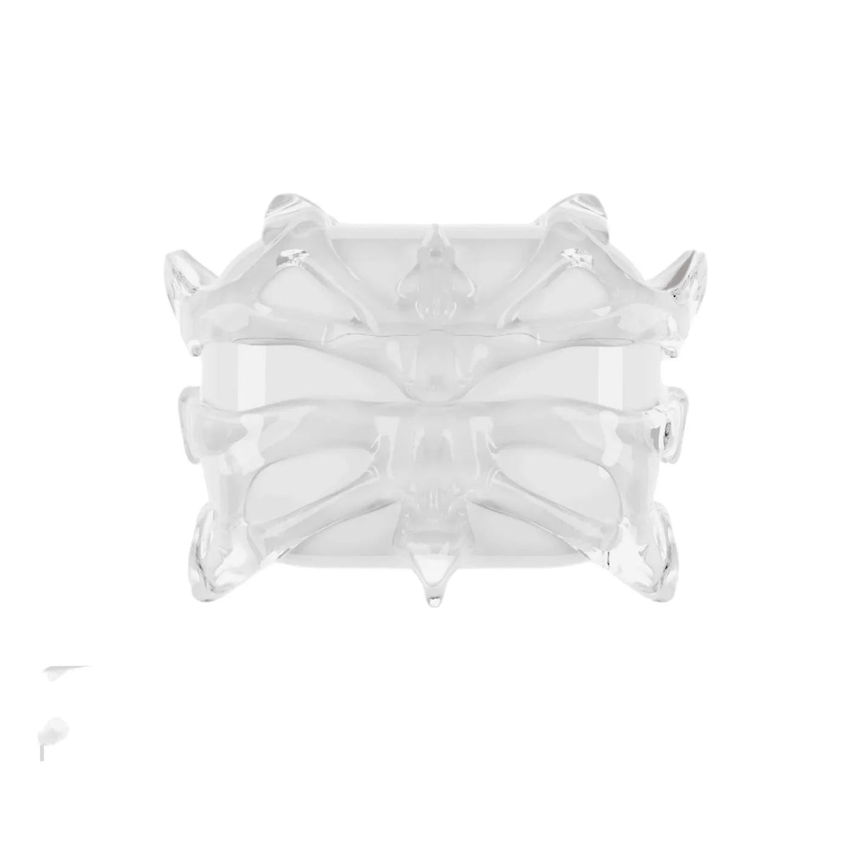 Transparent resin 3D printed earphone case for AirPods Pro 1 and 2, showing original design.