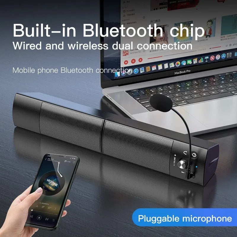 Small Bluetooth speaker subwoofer in phantom black with dual drivers and detachable design
