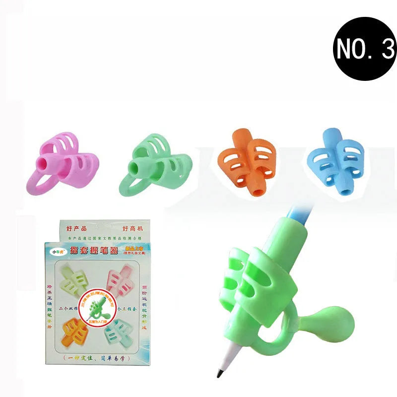 Cartoon design children's pen case for correcting writing posture made from soft rubber