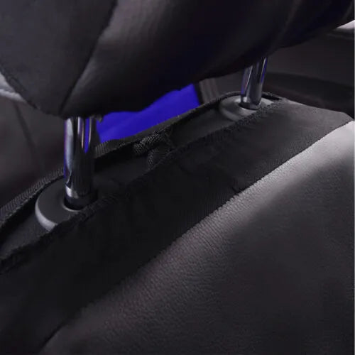 Universal artificial leather car seat cover set in a choice of colours for front and rear seats.