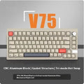 Chidu V75 aluminium mechanical keyboard with RGB lighting, frosted gray shaft, 81 keys, and wireless connectivity