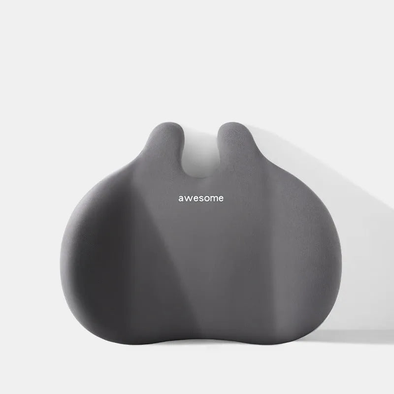 Automotive headrest and lumbar support pillow set in cloth material with cotton filler
