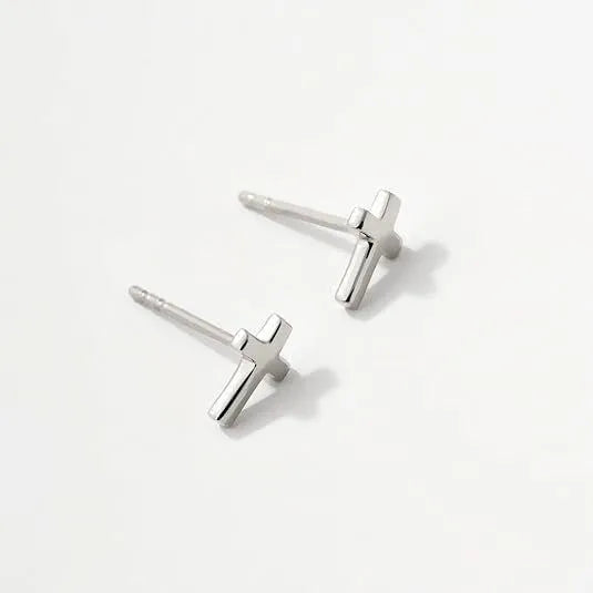 Women's gold bow and silver cross stud earrings geometric fashion jewellery zinc alloy