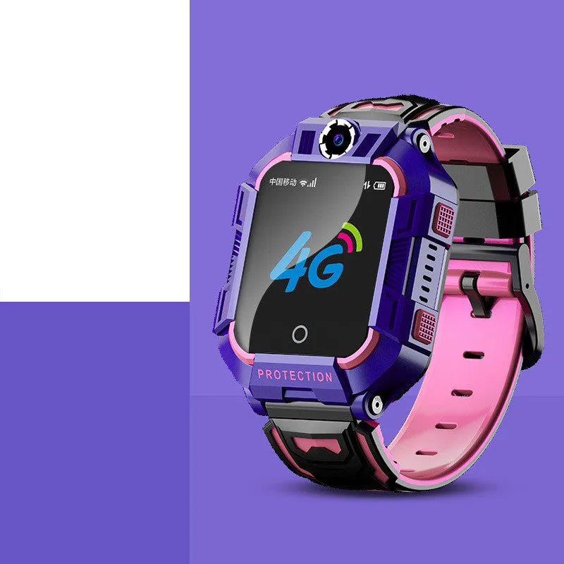 Green A63 children's smartwatch with GPS, 4G, camera, on a silicone wristband.