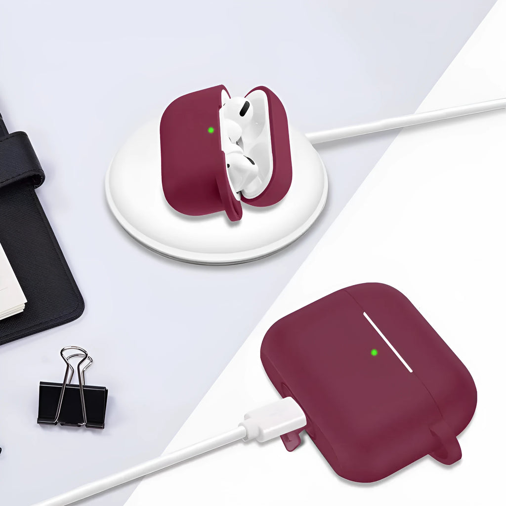 Silicone protective cover for AirPods 3 generation in solid colour clamshell design