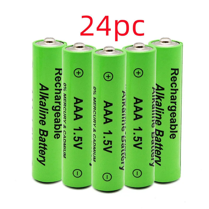 Pack of green AA alkaline rechargeable batteries labelled 3000mAh 1.5V.