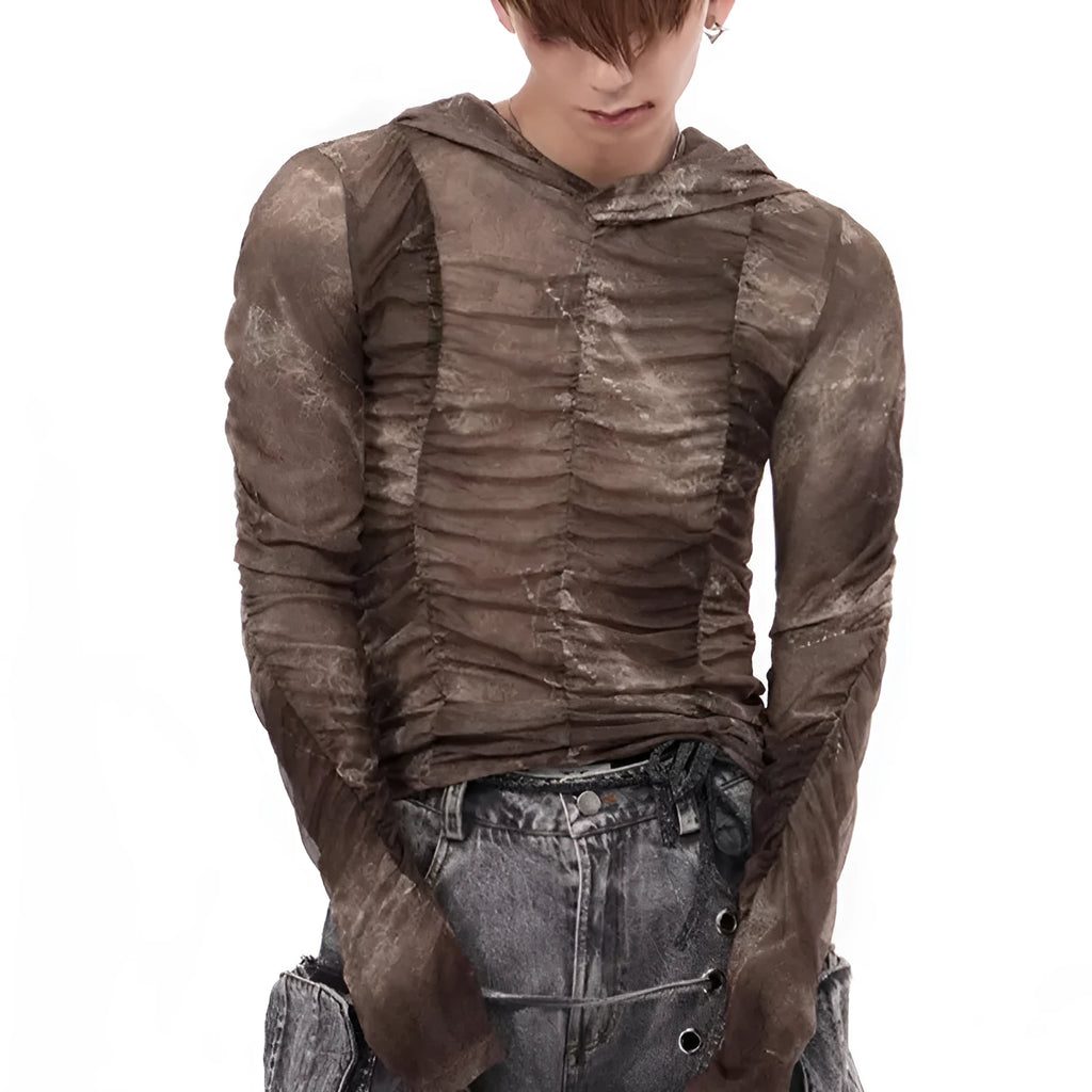 Lightweight ice silk bottoming shirt for boys in a picture colour, shown as a base layer under a printed top.