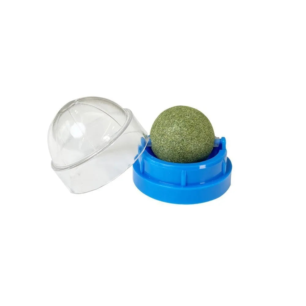 Plastic catnip ball toy in various colours with bite-resistant construction for cats