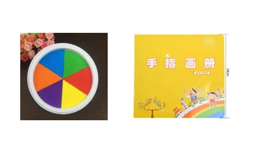 16cm finger print mud kit with non-toxic washable pigment and plastic cover for kindergarten creative activities