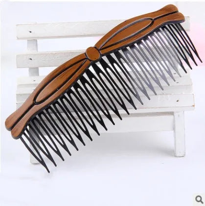 Fashion retro plastic resin hair comb in Korean style for women, available in multiple colours