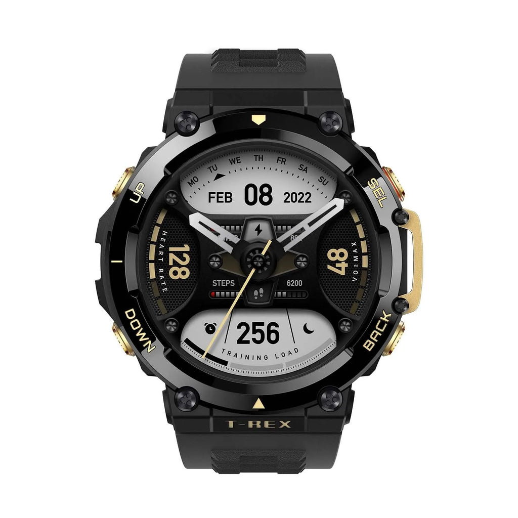 Heart rate blood oxygen monitoring fitness watch with round dial and silicone strap, 47.1x47.1x13.65mm