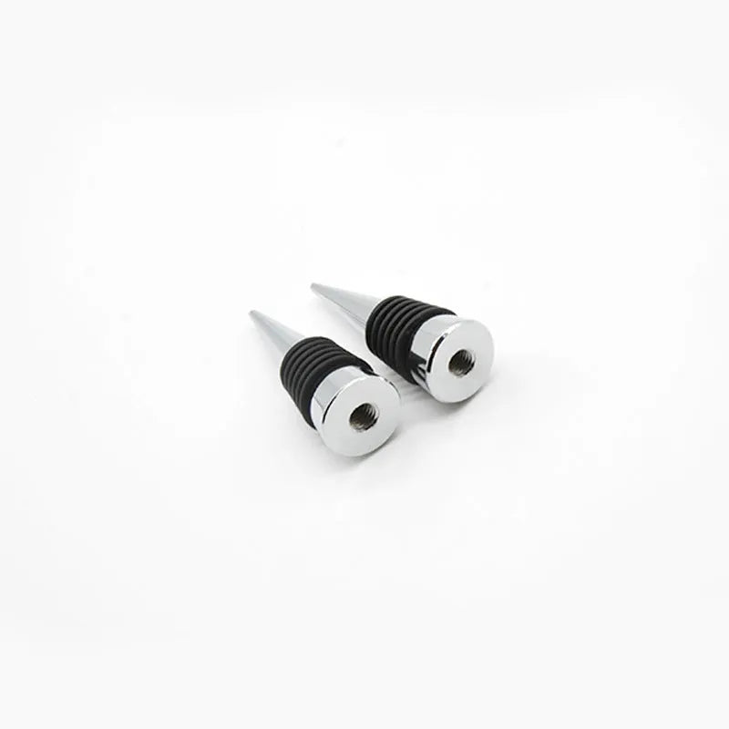 Silver M8M10 threaded zinc alloy aluminium wine stopper with no holes