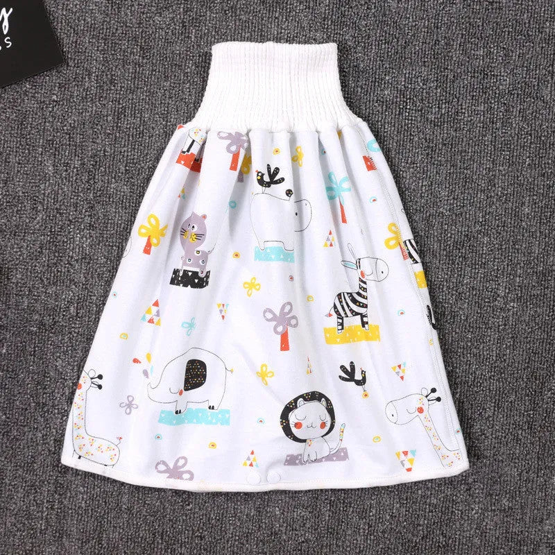 Pure cotton baby diaper skirt in Dinosaur pattern, adjustable waist for 0-8 years