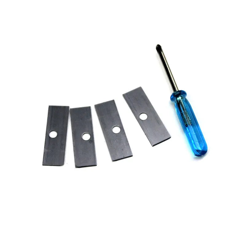 Geometric plastic four holes pencil sharpener with four blades and a screwdriver
