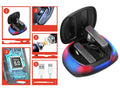 Hall Flashing wireless gaming earplug headset in black or white with Bluetooth 5.0 and 120H battery.