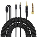 Black headset cable with dual 25mm plugs for HE400i He560 headphones, 1.8m length