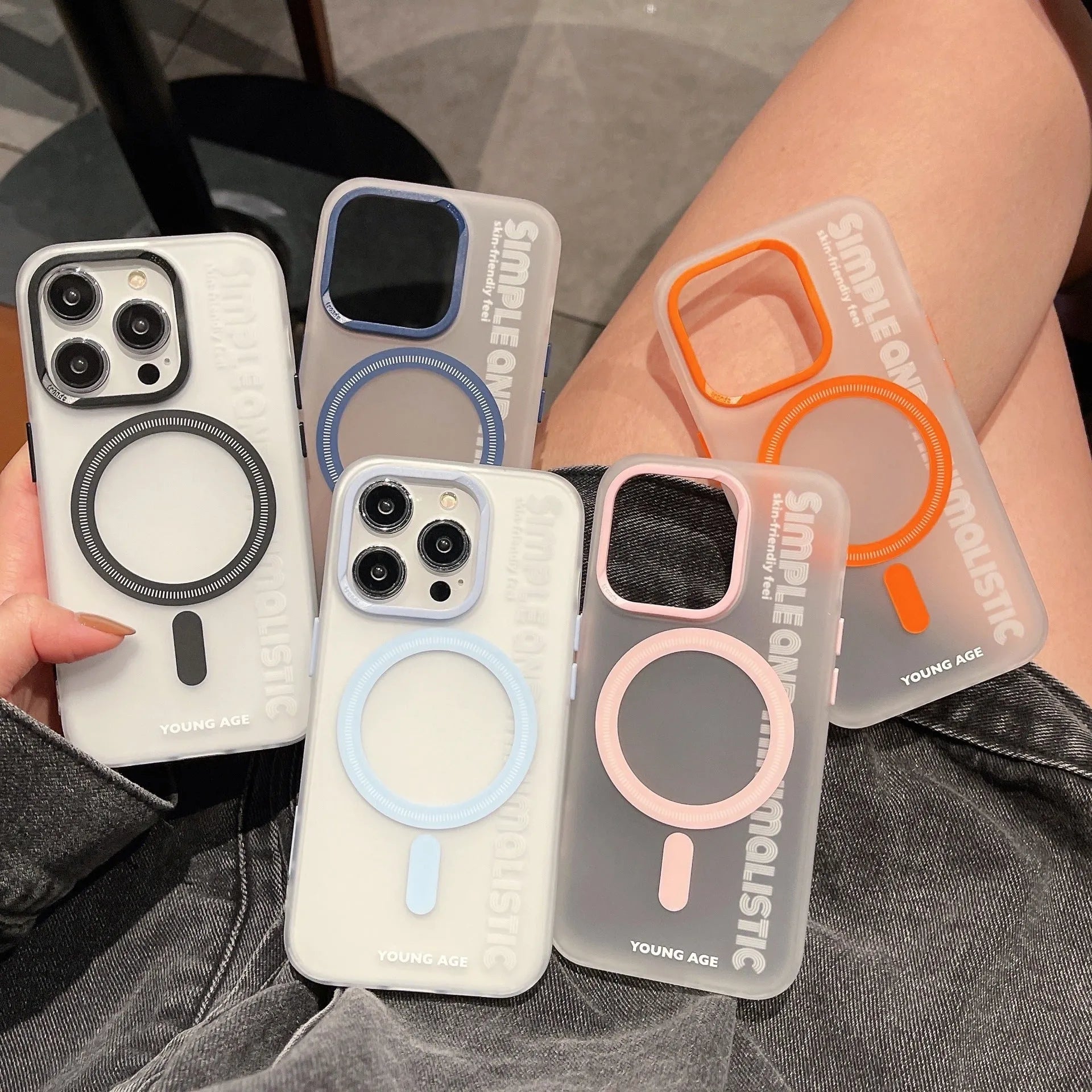 Simple magnetic mobile phone protective shell in TPU for iPhone 15 and 16 series