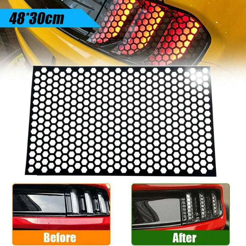 Car taillight honeycomb pattern adhesive sticker decorative appliqué 48x30cm
