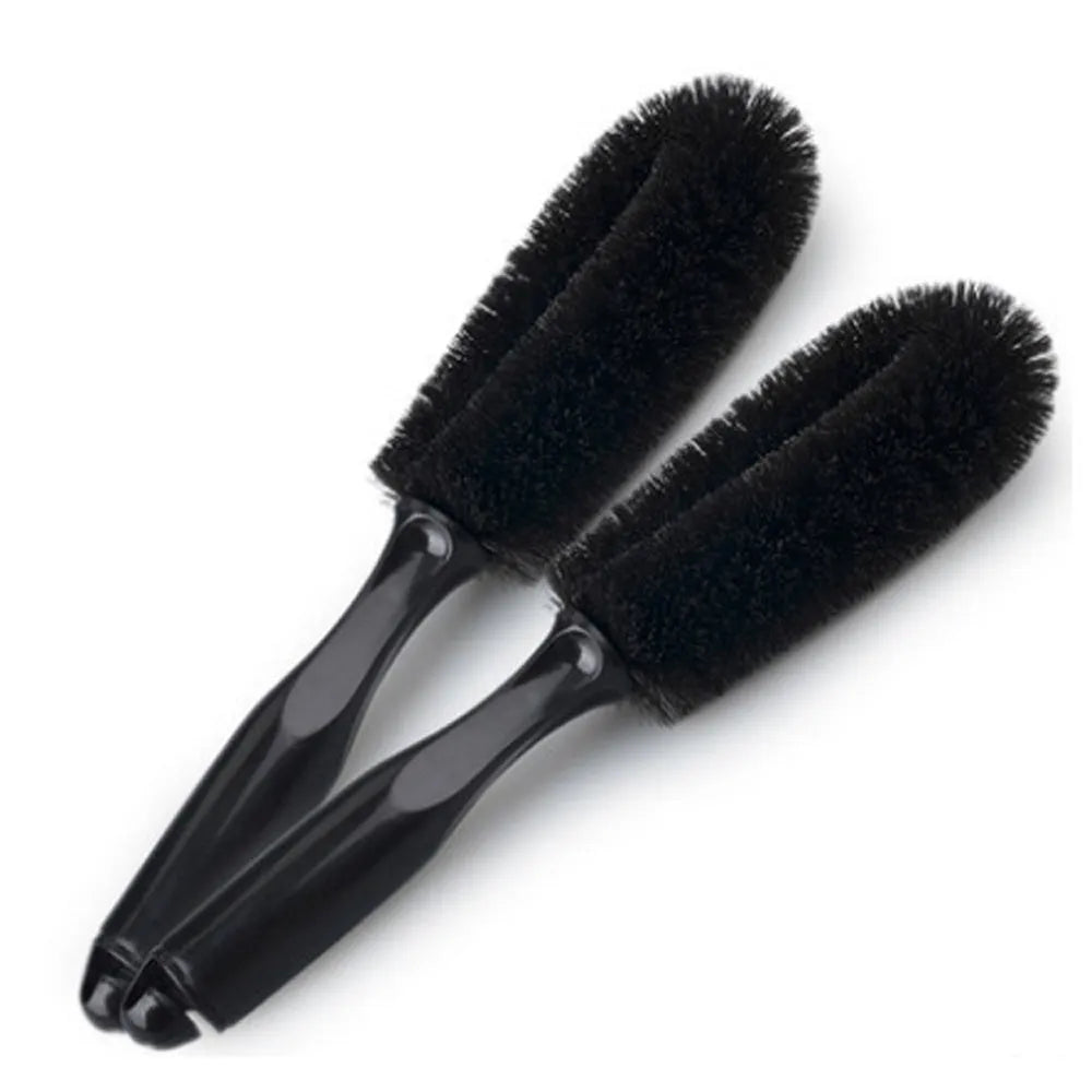 27cm car wheel brush with PP handle and soft PP bristles in black or grey for wheel hub cleaning