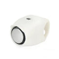 Bicycle electronic bell with silicone mount, 120dB, 6 sound modes, IPX4 waterproof, in violet colour on handlebar