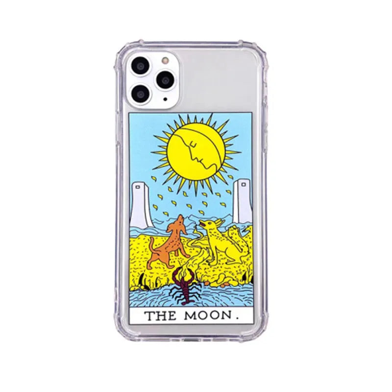 Retro cartoon graffiti design phone case for iPhone in sun and moon colours