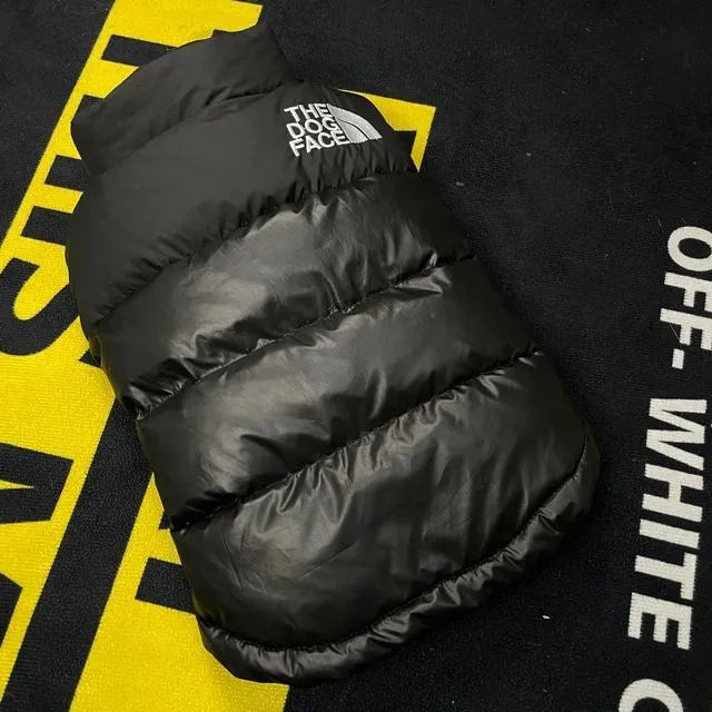 Thick black dogface down vest for small dogs autumn and winter clothing