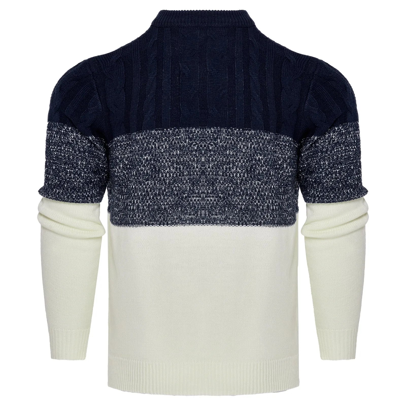 Men's ribbed knit sweater in regular fit with crew neck and long sleeves
