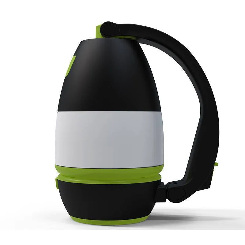Black green 3-in-1 multifunctional LED lamp with foldable design and USB charging port