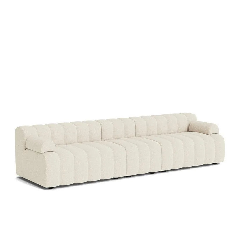 Beige fleece modular sofa with piano key design, high elastic foam sponge, mobile function, sizes 60x96x70cm to 120x96x70cm.