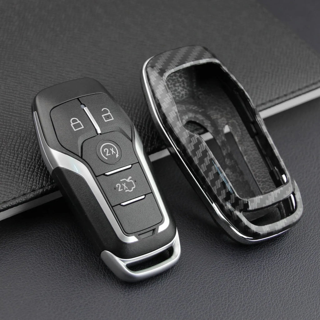 Plastic protective shell for a car key remote, shown in single shell and buckle style options.