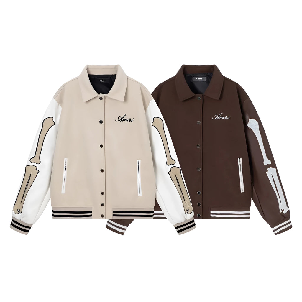 Women's bone embroidered woolen jacket in apricot colour for autumn and winter wear
