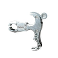 Zinc alloy archery release aid with two-axis harpoon clip mechanism for controlled bow string release