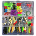 Junior entry-level fishing lure suit collection in PP box packaging showing multiple bait lures