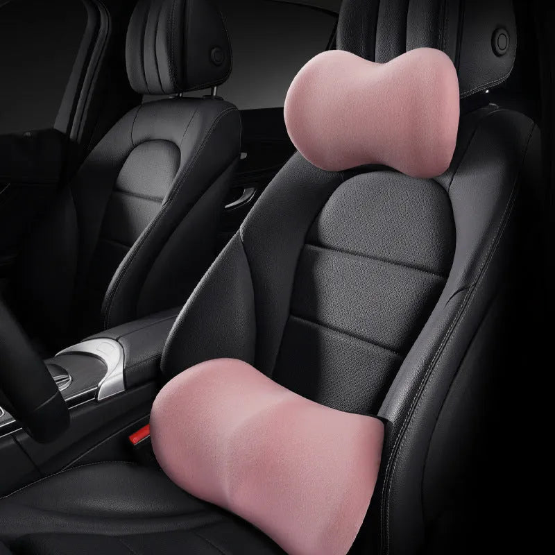 Car seat headrest and lumbar support pillows in multiple colour options