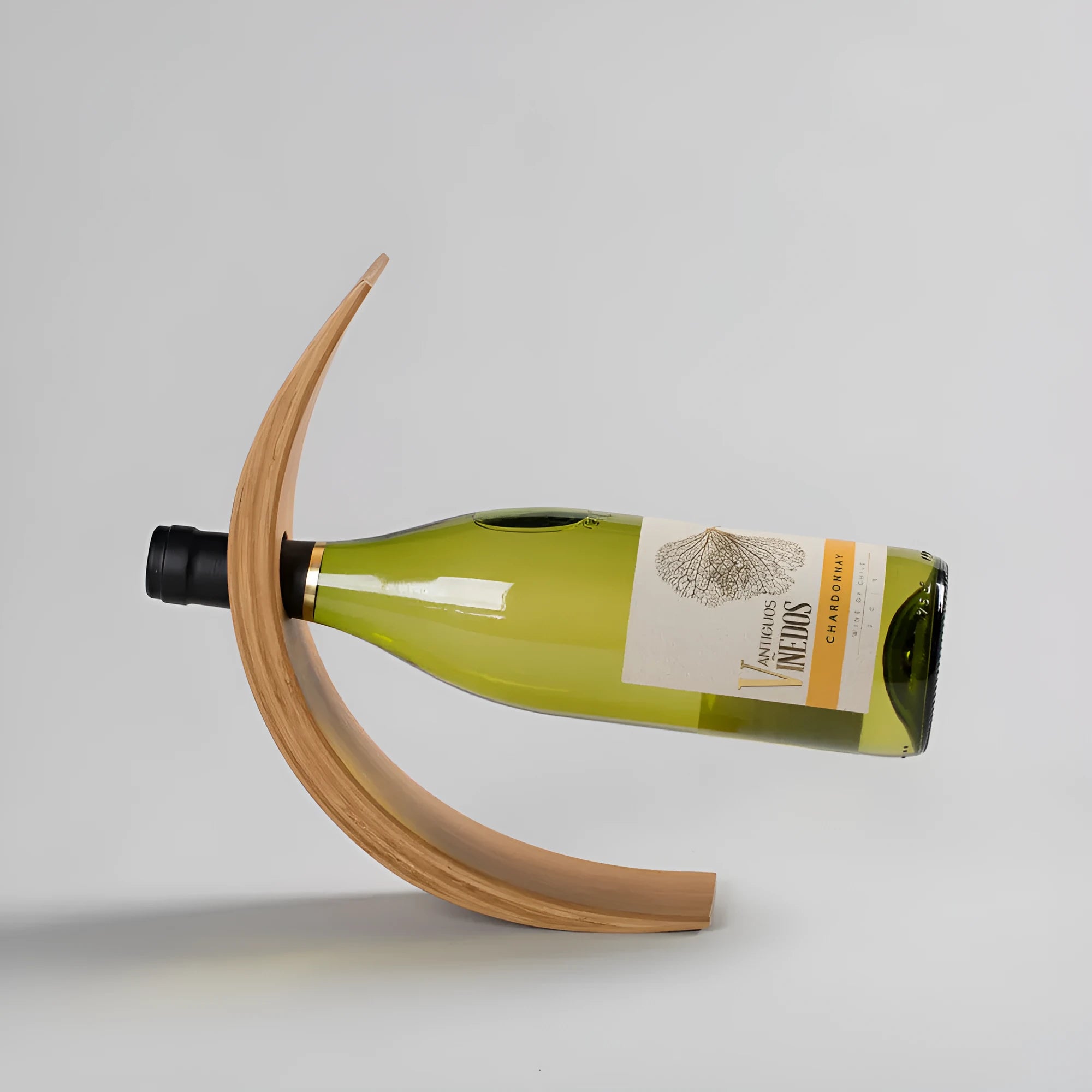 Bamboo wine bottle rack creative shelf semicircle design for kitchen bar