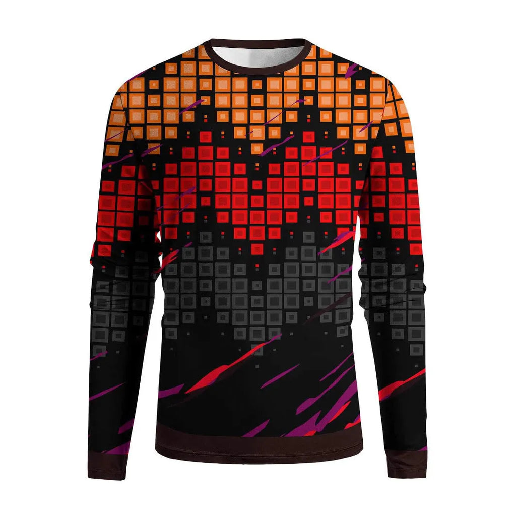 Men's long sleeve milk silk pullover top in round neck casual style showing colour options