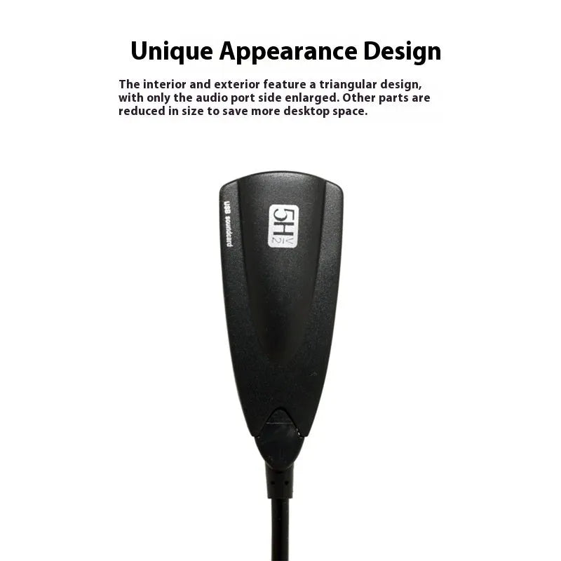 5HV2 71 cable karaoke sound card in black with triangular design for desktop use