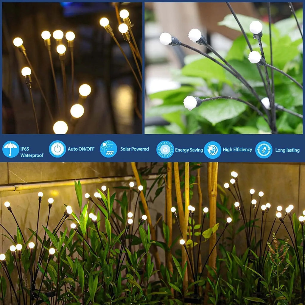 LED firefly ground plug-in lamp with 1W light, 600mAh battery and ground spike