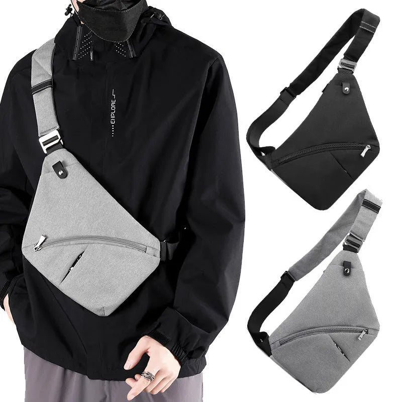Men's Oxford cloth chest bag in urban style with one-shoulder carry configuration
