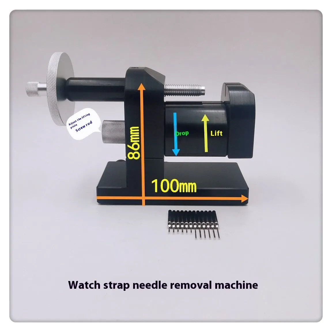 Alloy steel watch strap removal machine tool on workbench