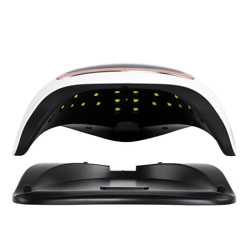 BLUEQUE V3 168W UV LED nail lamp with 42 gold wire beads, ABS plastic housing, compact 23.5cm x 20cm x 8cm