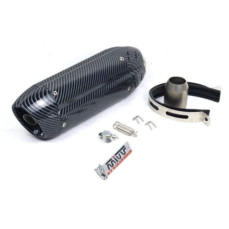 Stainless steel motorcycle exhaust adapter with hexagonal shape and 51mm connection