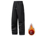 Men's straight casual light business pants in lint-free fabric, black, sizes M to 5XL